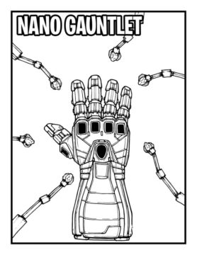 Dibujo de Thanos Sonriente con Guantelete Infinito para Colorear