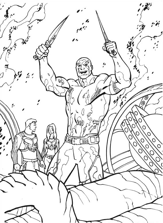 Dibujo de Drax Divirtiendose para Colorear
