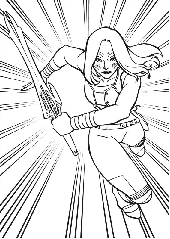 Dibujo de Guardian de Gamora para Colorear