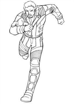 Dibujo de Peter Quill Corriendo para Colorear