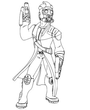 Dibujo de Señor de las Estrellas con Armas para Colorear