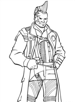Dibujo de Yondu Udonta Sonriendo para Colorear