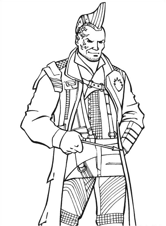 Dibujo de Yondu Udonta Sonriendo para Colorear