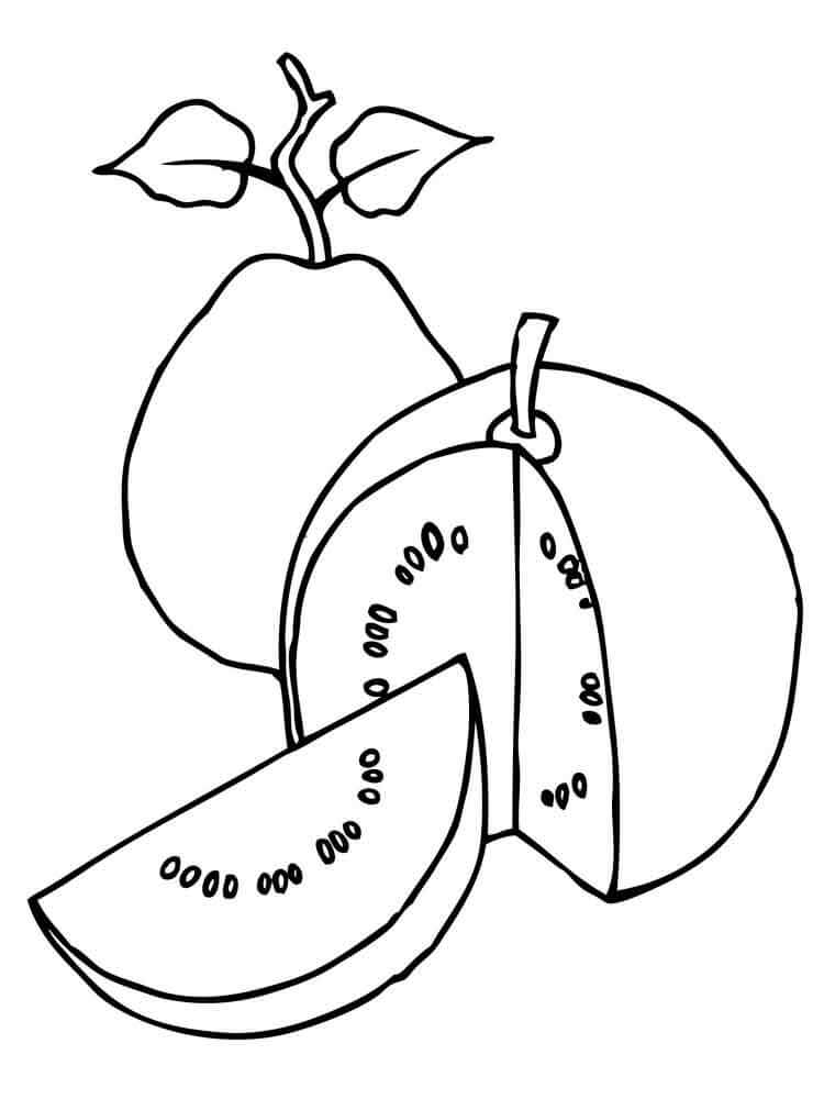Dibujo de Guayaba Perfecta para Colorear