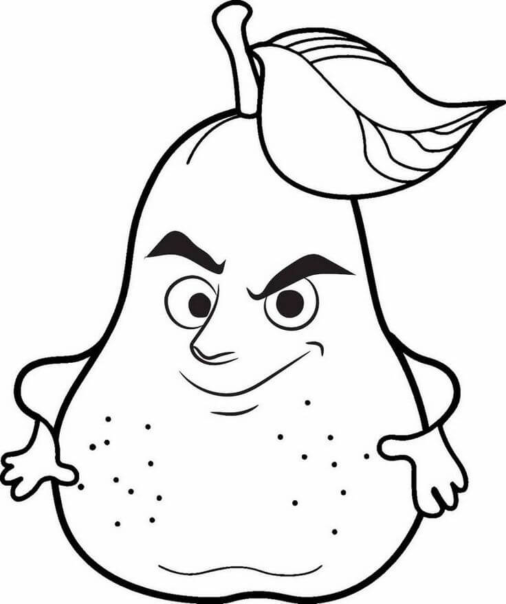 Dibujo de Guayaba Sonriendo para Colorear