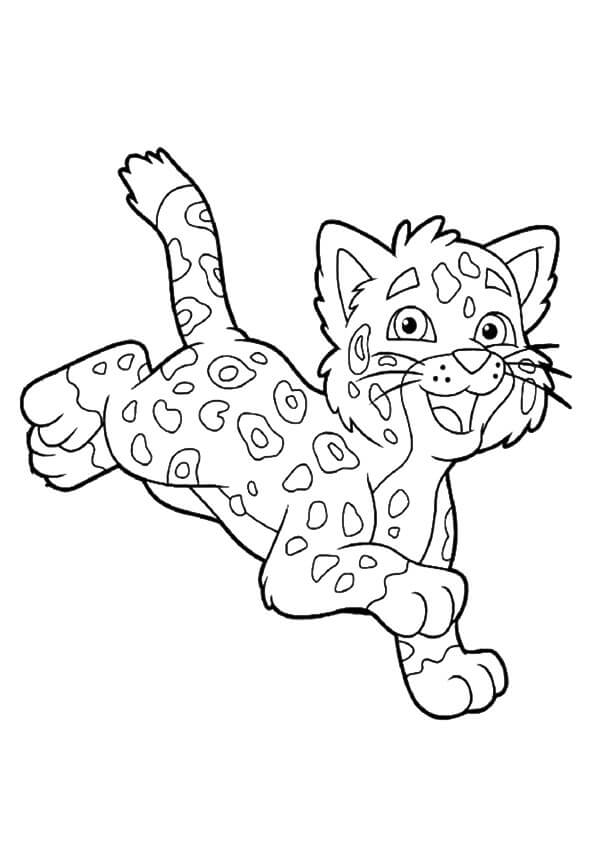 Dibujo de Beb Guepardo Saltar para Colorear