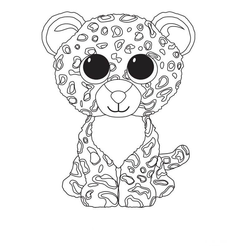 Dibujo de Beb Guepardo Sentado para Colorear