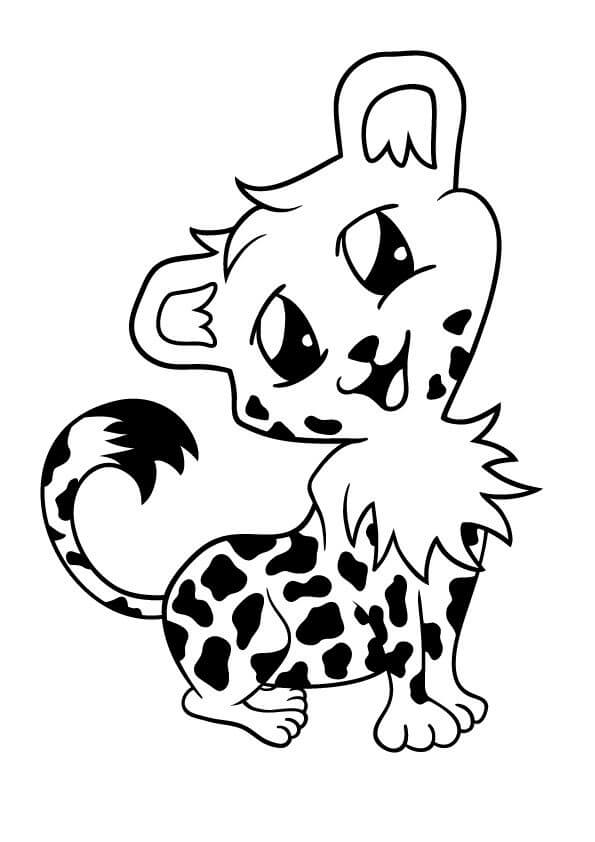 Dibujo de Diversin del Guepardo Beb para Colorear