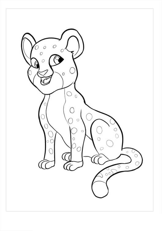 Dibujo de Diversin del Guepardo para Colorear