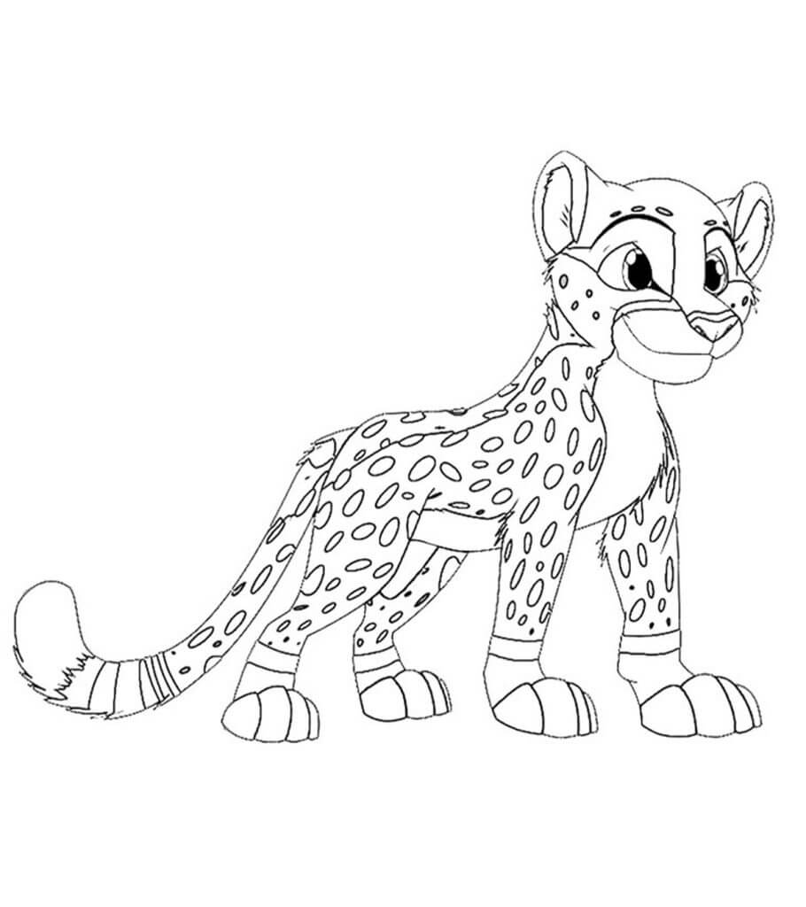 Dibujo de Guepardo de Dibujos Animados para Colorear