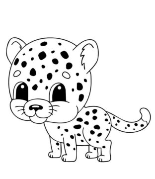 Dibujo de Pequeo Guepardo para Colorear