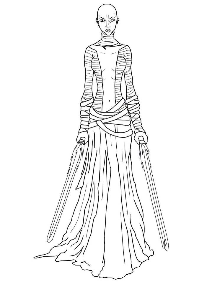 Dibujo de Asajj Ventress para Colorear