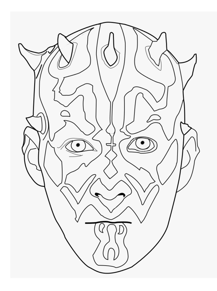 Dibujo de Cara de Darth Maul para Colorear