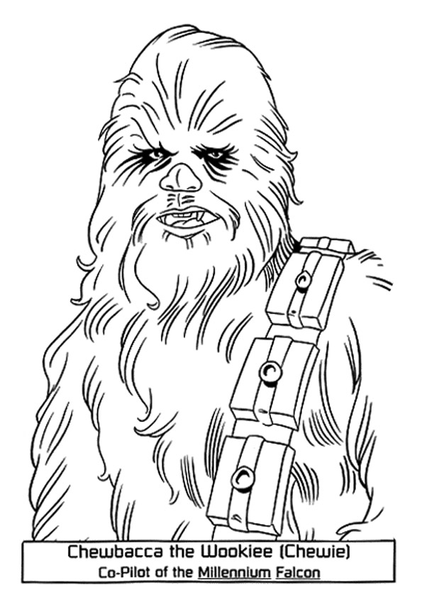Dibujo de Chewbacca en Guerra de las Galaxias para Colorear