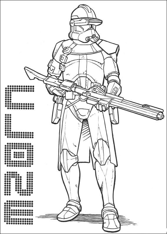 Dibujo de Comandante Clon Cody para Colorear