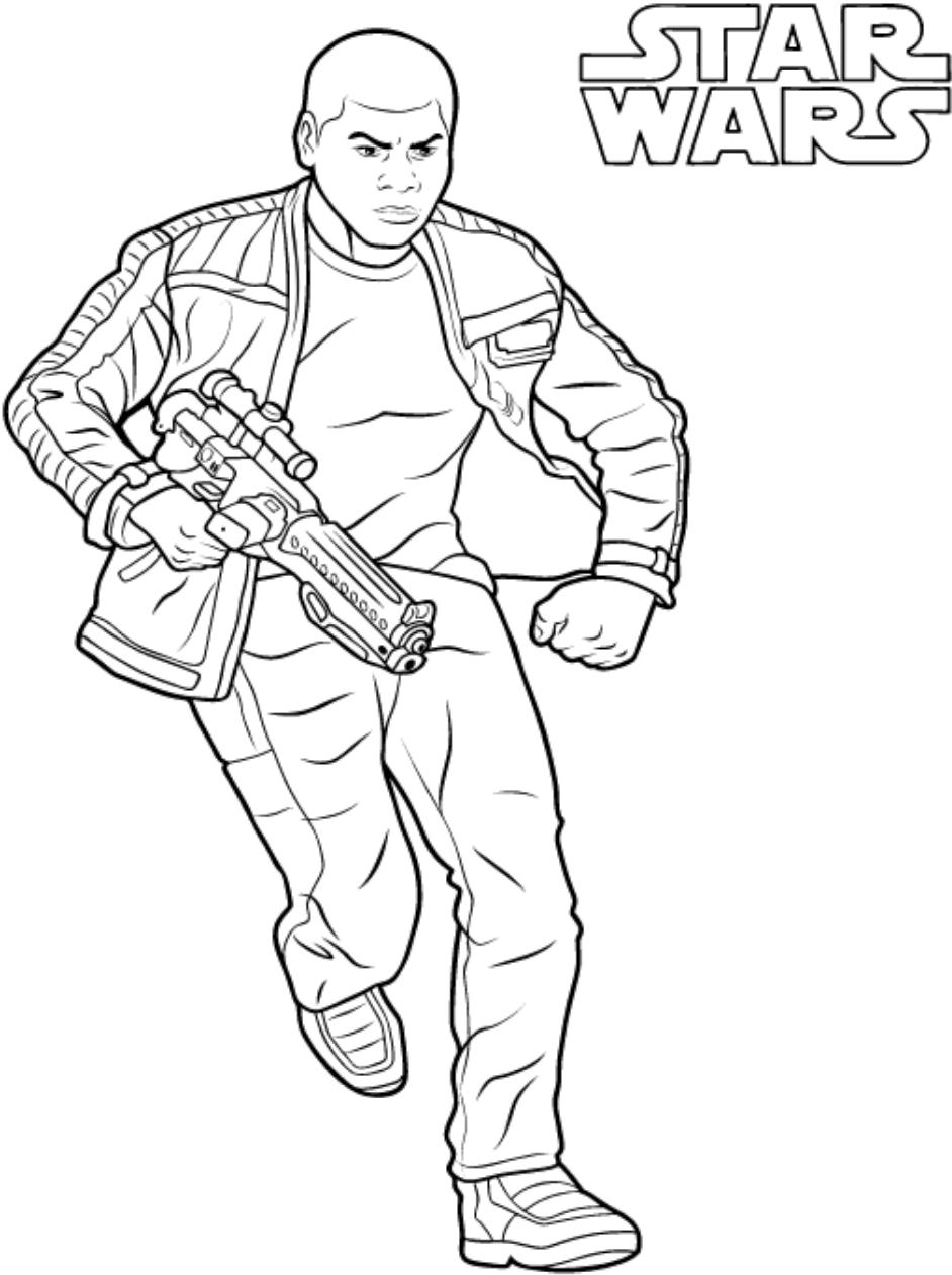 Dibujo de Finn en Guerra de las Galaxias para Colorear