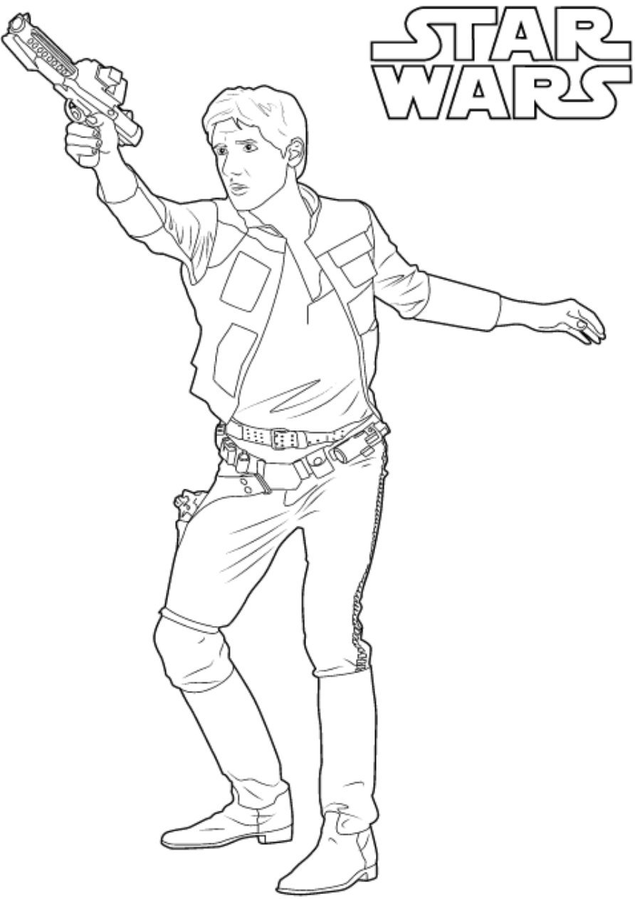 Dibujo de Han Solo de Guerra de las Galaxias para Colorear
