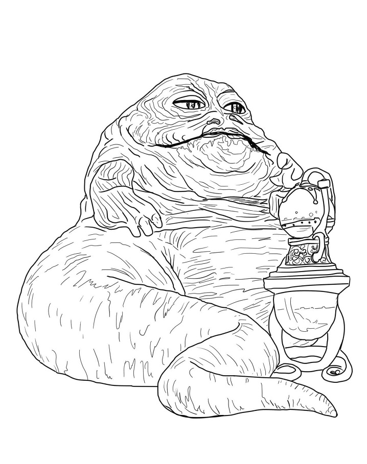 Dibujo de Jabba el Hutt para Colorear