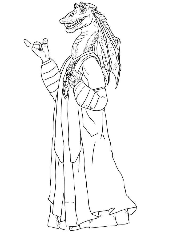 Dibujo de Jar Jar Binks para Colorear