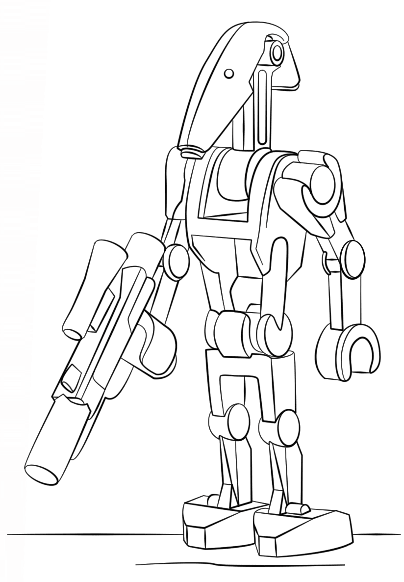 Dibujo de Lego Battle Droid la Guerra de las Galaxias para Colorear