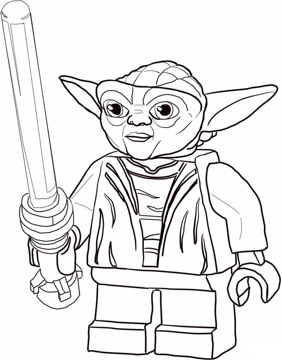 Dibujo de Lego Yoda para Colorear