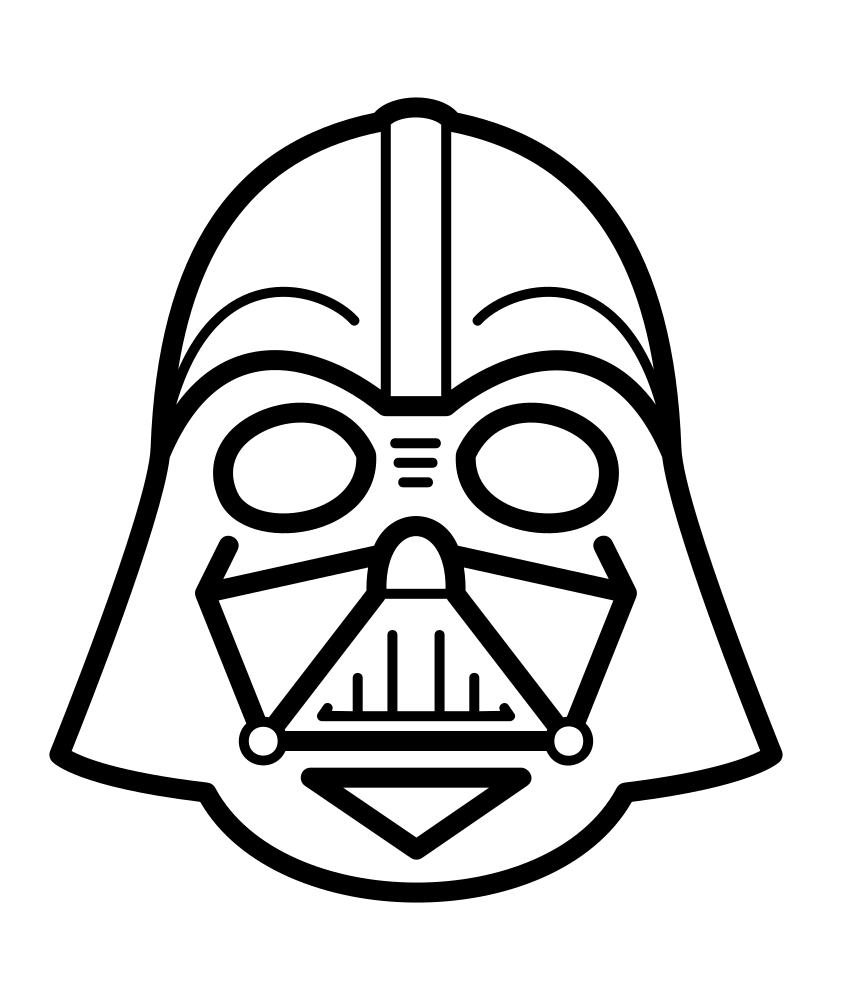 Dibujo de Máscara de Darth Vader para Colorear