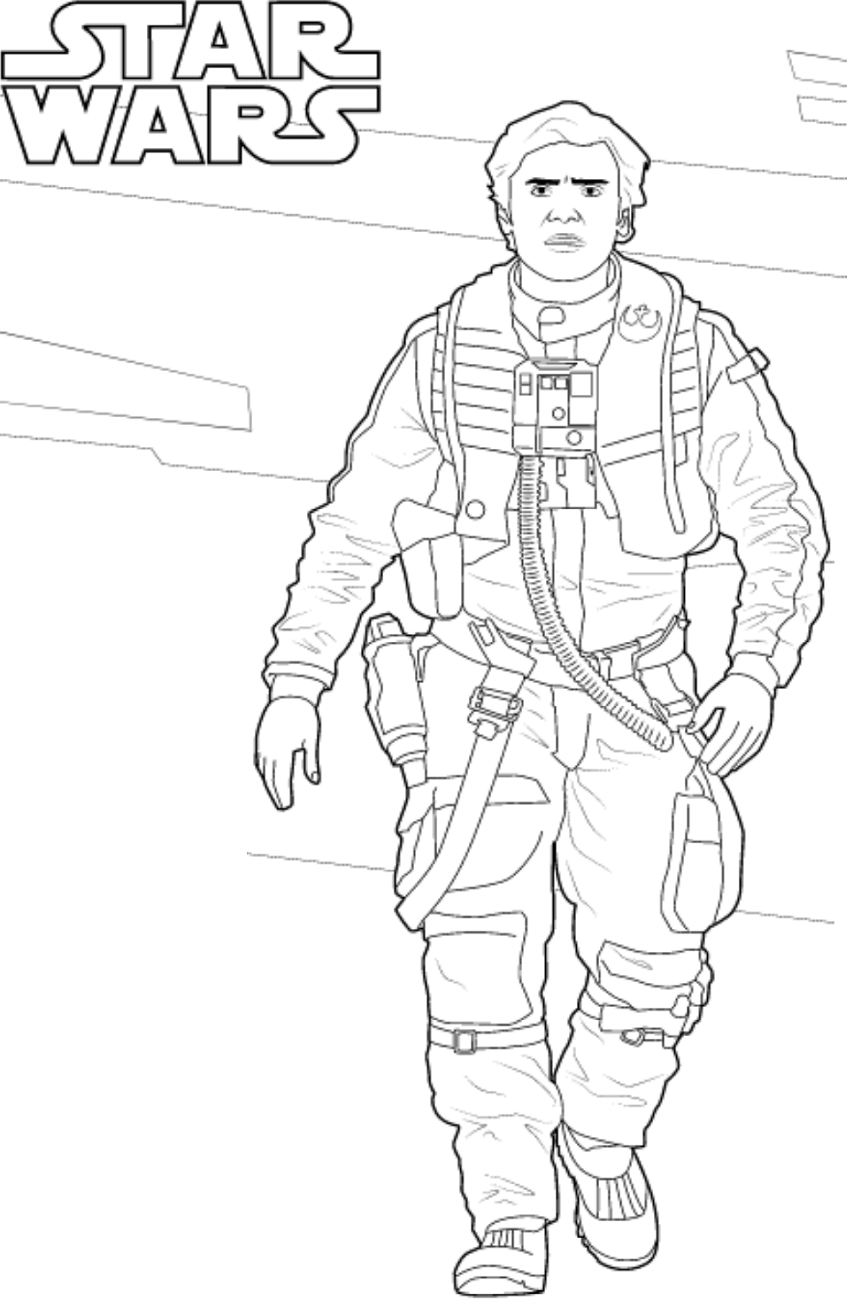 Dibujo de Poe Dameron para Colorear