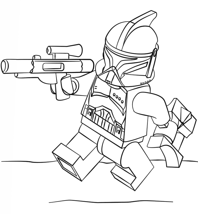 Dibujo de Soldado Clon Lego para Colorear