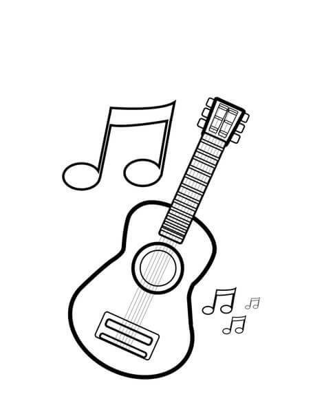 Dibujo de Guitarra para Colorear
