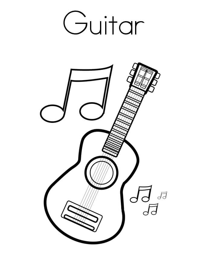 Dibujo de Guitarra 1 para Colorear
