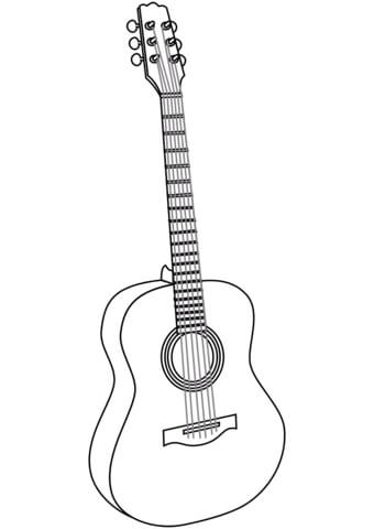 Dibujo de Guitarra básica para Colorear