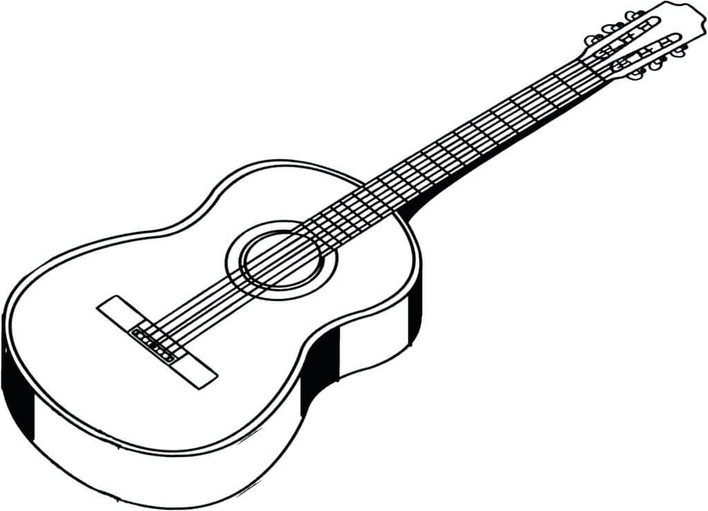Dibujo de Guitarra clásica para Colorear