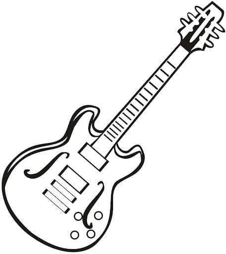 Dibujo de Guitarra eléctrica Libre para Colorear