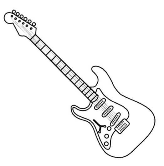 Dibujo de Guitarra Electro para Colorear