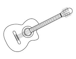 Dibujo de Guitarra Simple para Colorear