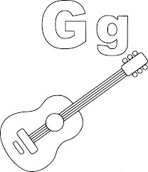 Dibujo de La Letra G para la Guitarra para Colorear