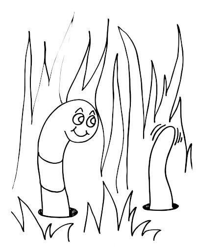 Dibujo de Buen Gusano para Colorear
