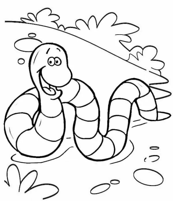 Dibujo de Gusano Asombroso para Colorear