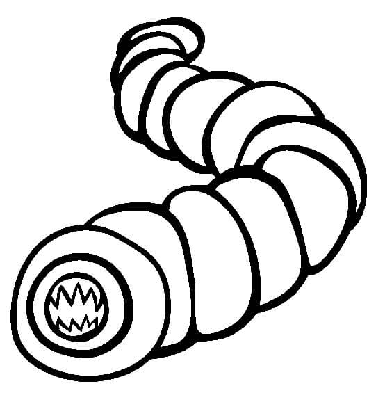 Dibujo de Gusano Aterrador para Colorear