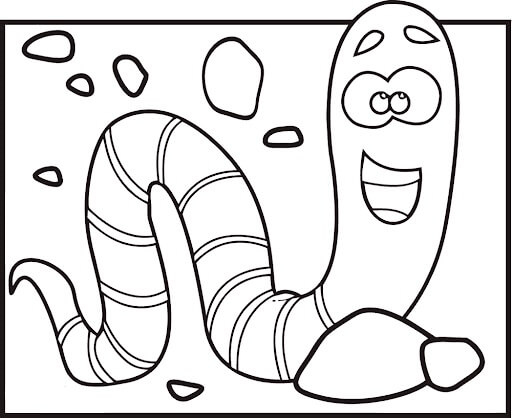 Dibujo de Gusano Impresionante para Colorear