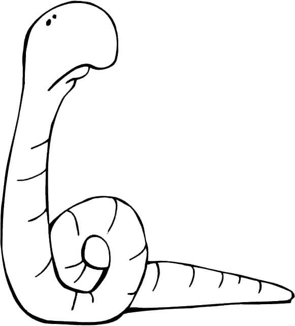 Dibujo de Gusano Imprimible para Colorear