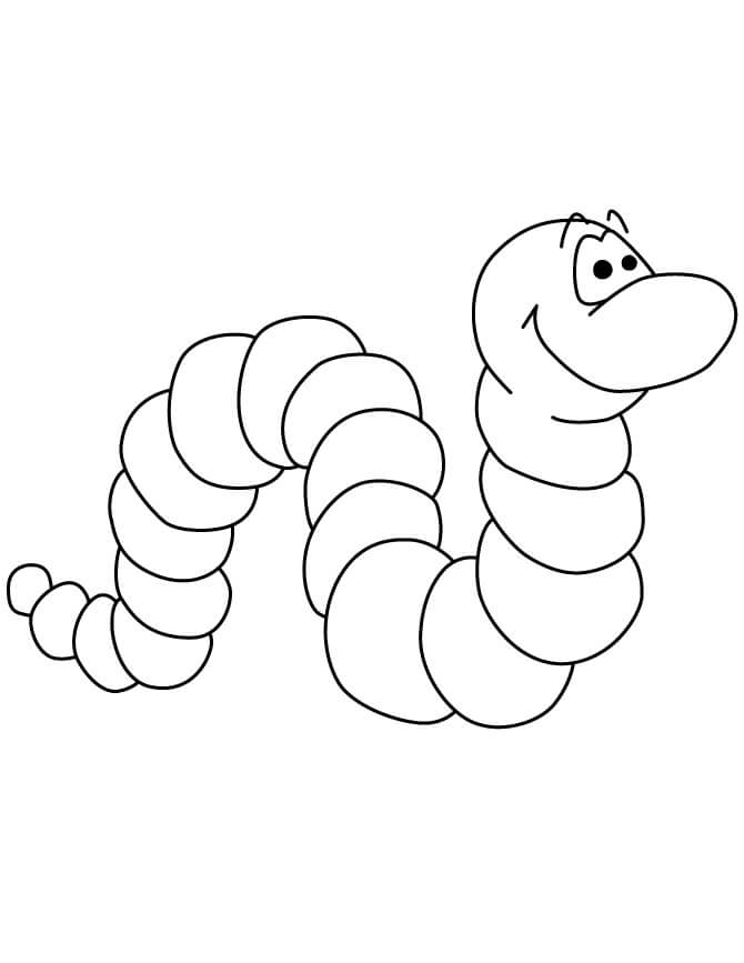 Dibujo de Gusanos Lindos para Colorear