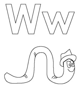 Dibujo de W y Gusano para Colorear
