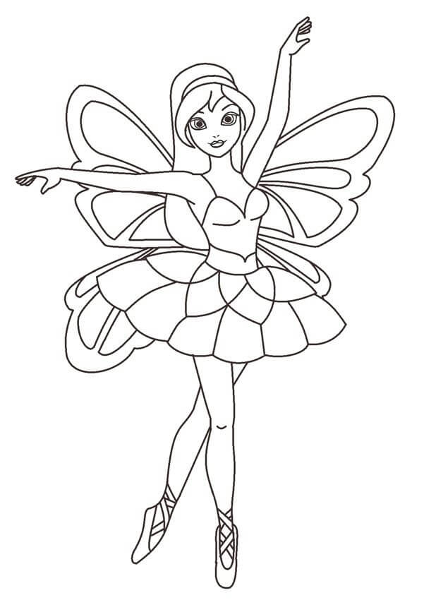 Dibujo de Baile de Hadas para Colorear