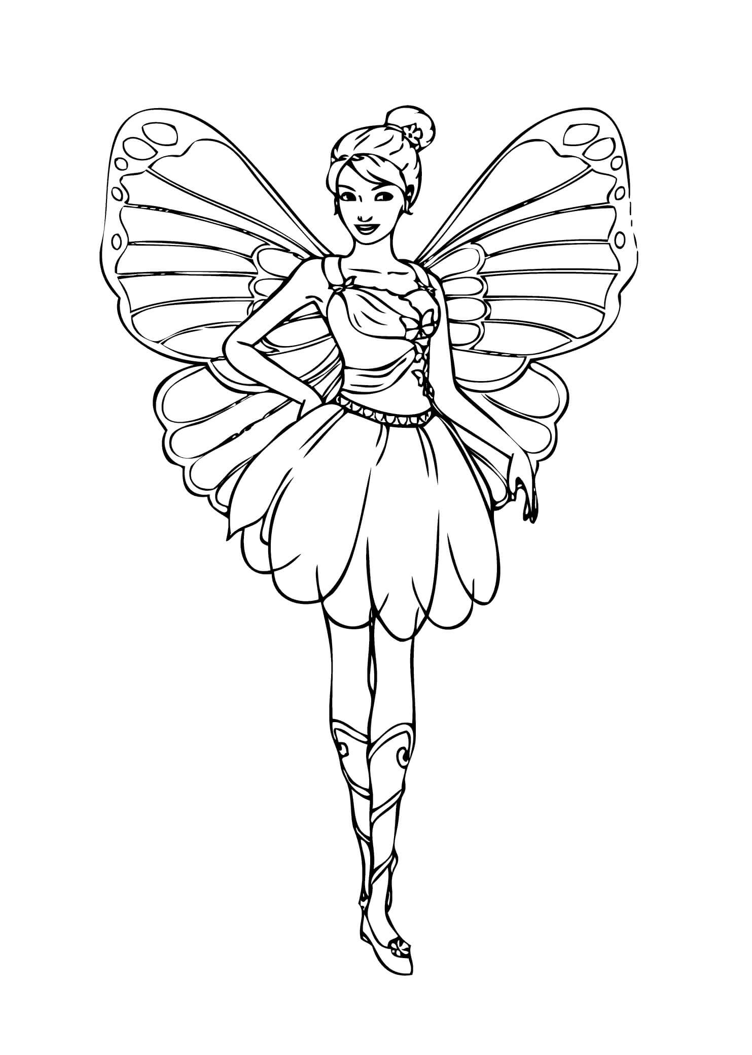 Dibujo de Barbie Hada para Colorear