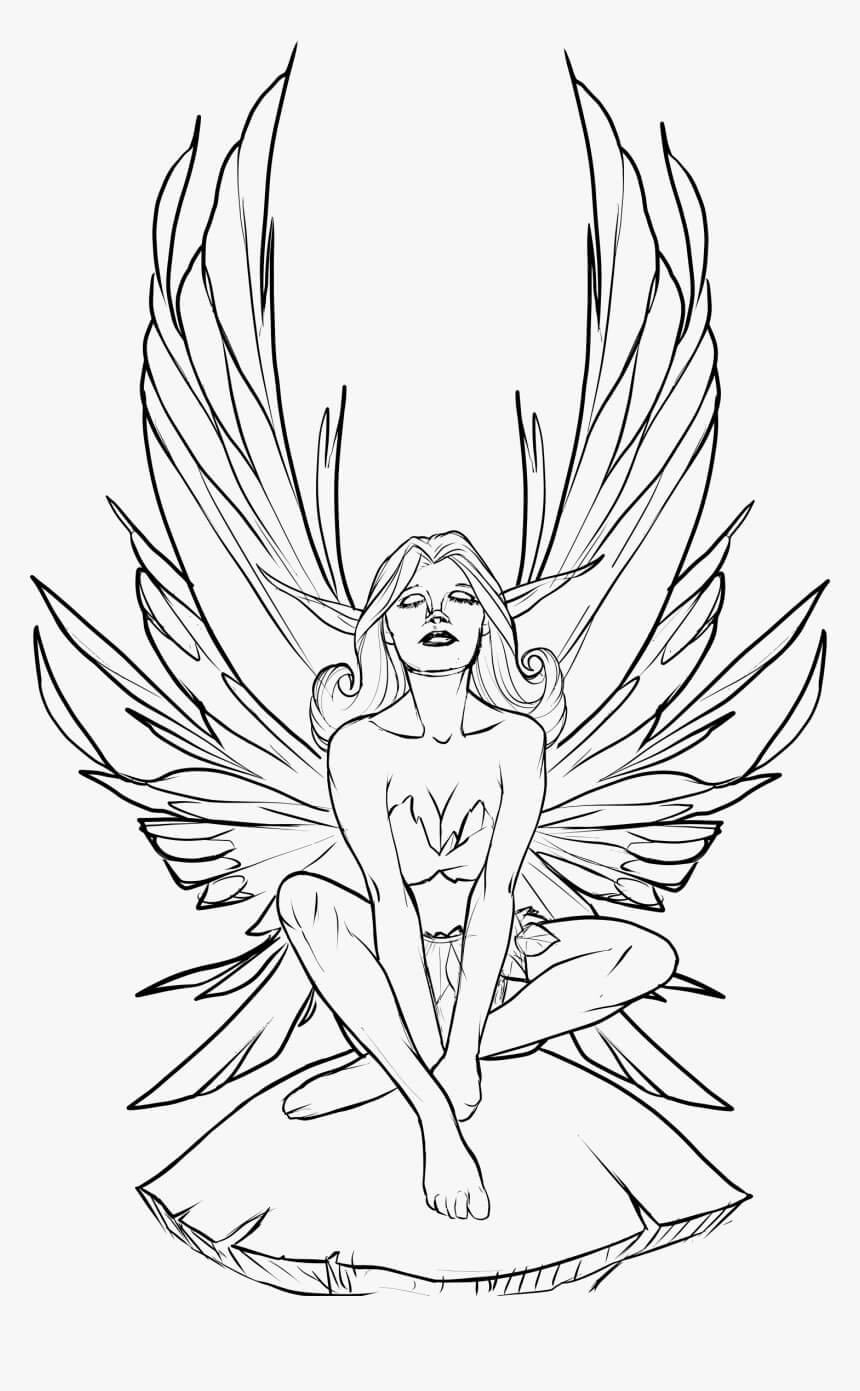 Dibujo de Elfos Hada para Colorear