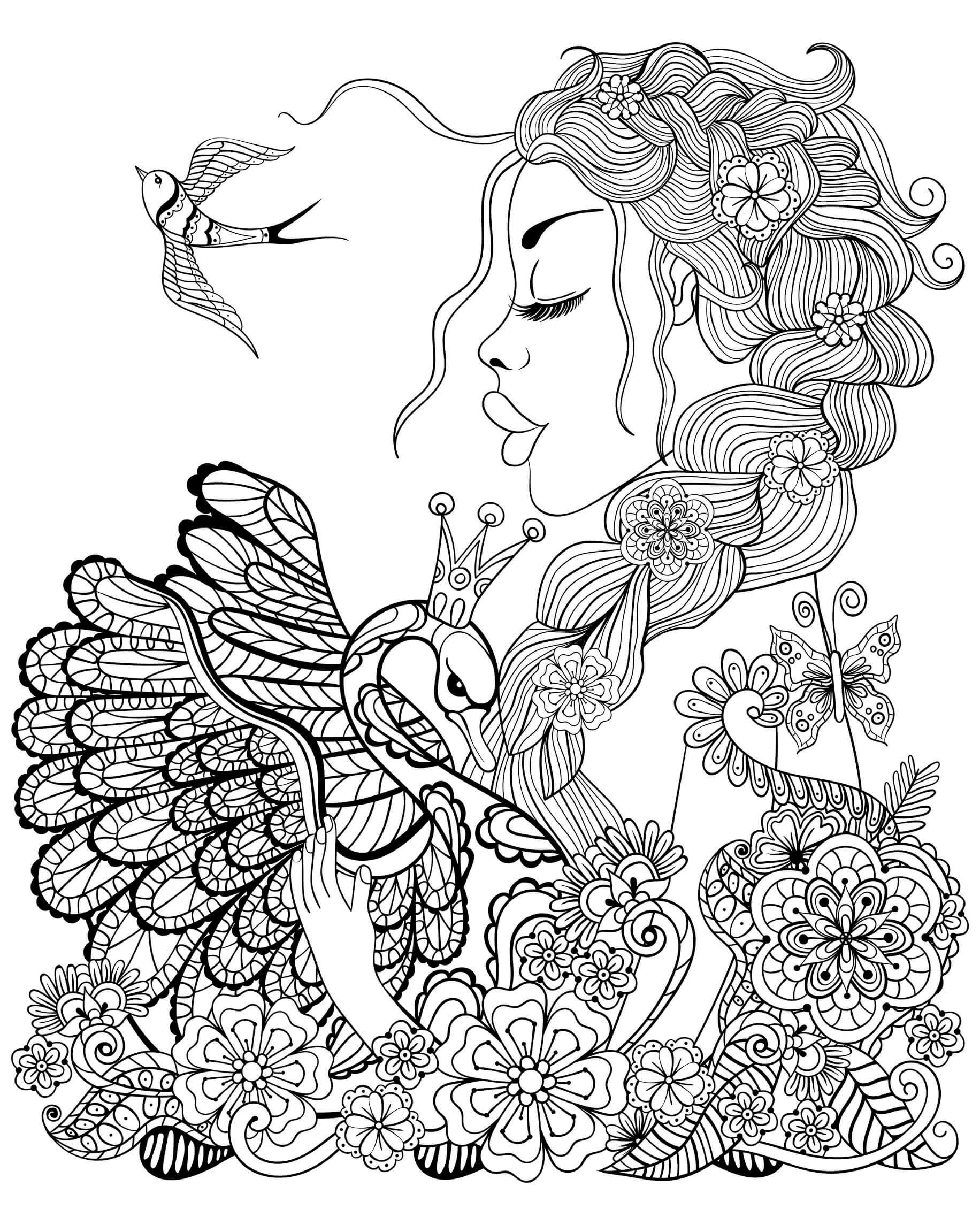 Dibujo de El Hada Es para Adulto para Colorear