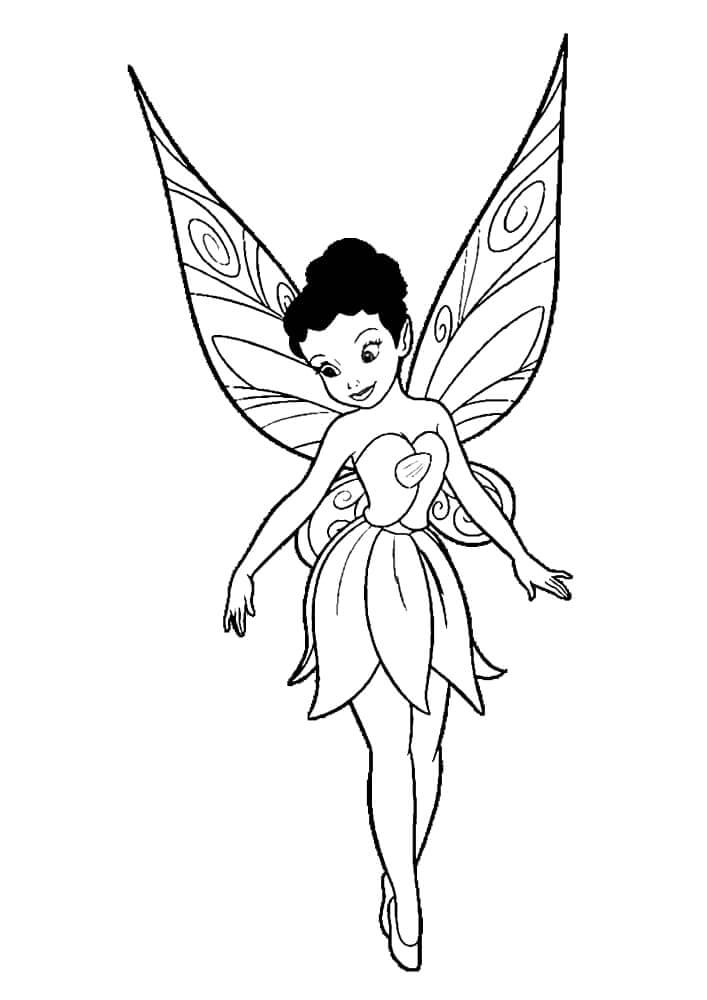 Dibujo de Hada básica de Dibujos Animados para Colorear
