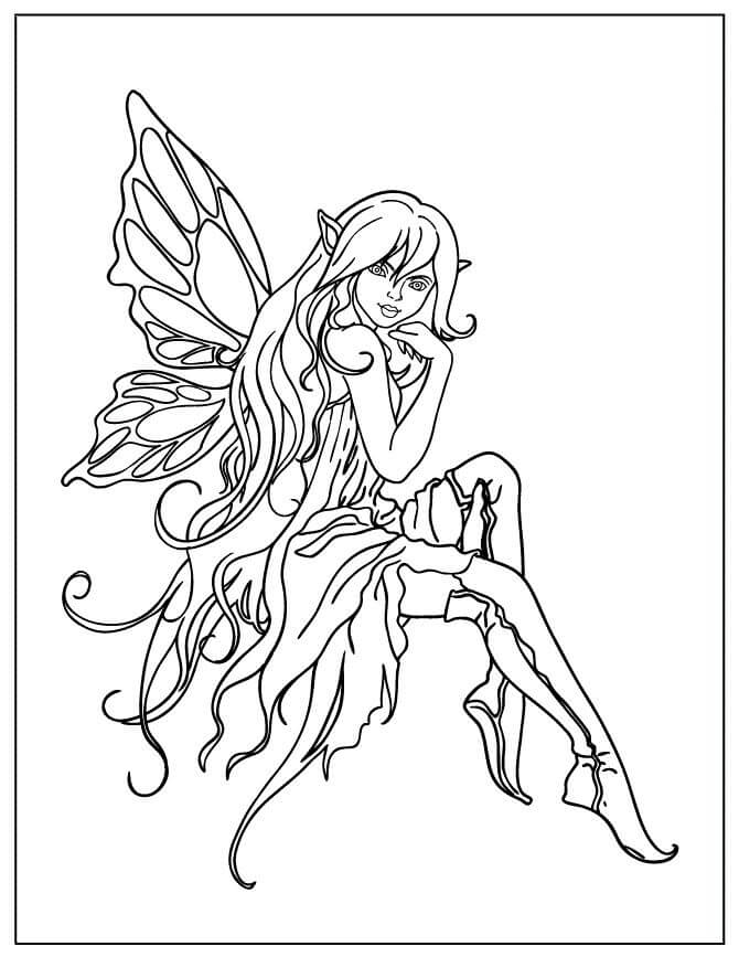 Dibujo de Hada básica para Colorear