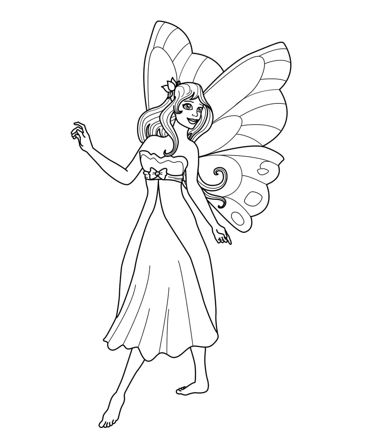 Dibujo de Hada Caminando para Colorear